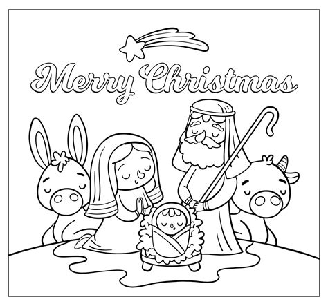 Nativity Scene Coloring Pages