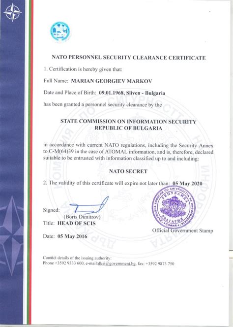 NATO Security Clearance Verification