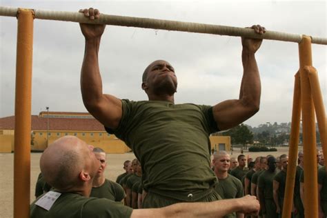 OTS students participating in a physical fitness exercise