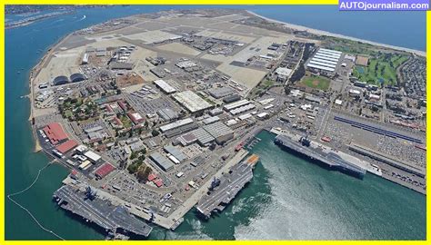 Aerial view of a navy base