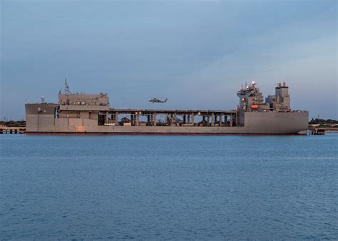 Aerial view of a navy base