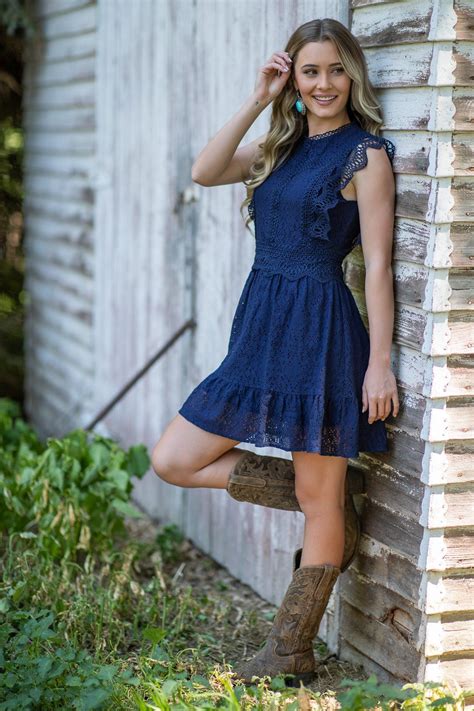 Navy blue boots with a dress