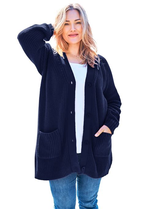 Navy Blue Cardigan Sweater