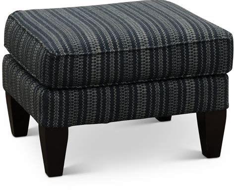 Navy blue ottoman in a living room