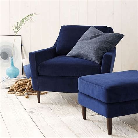 Navy blue ottoman style