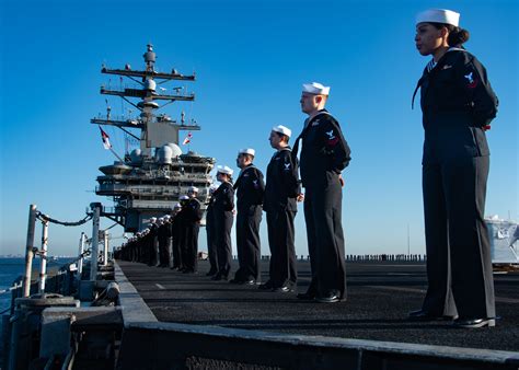 A Navy ship deploying to a combat zone