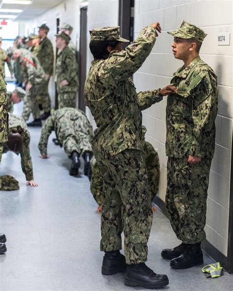 Navy OCS candidates in training uniform