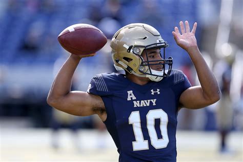 Navy Quarterback Running with Ball