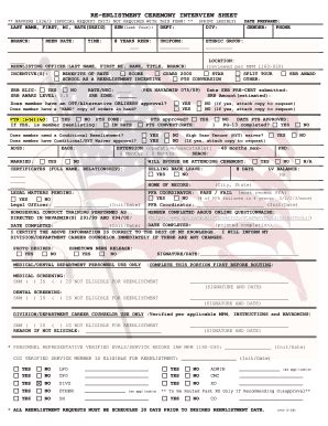 Navy Reenlistment Application