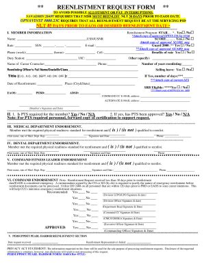 Navy Reenlistment Contract