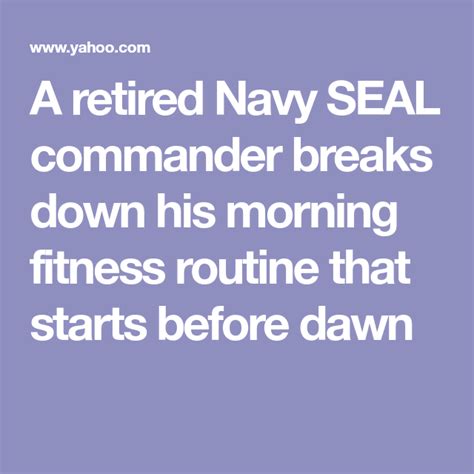 Navy SEAL Morning Routine