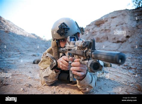 Navy SEALs training in the desert