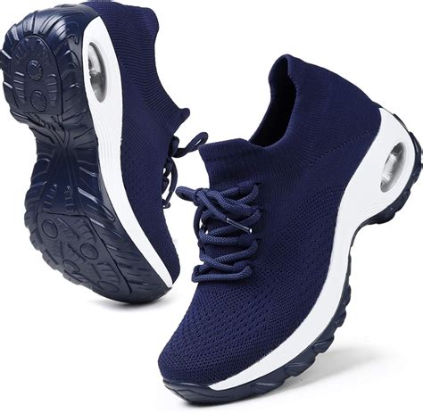 Navy sneakers for athletic activities