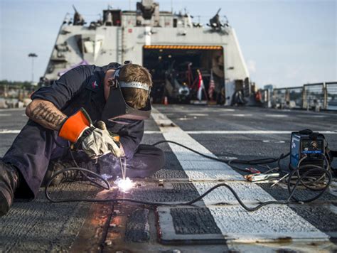 Navy Welder on Ship