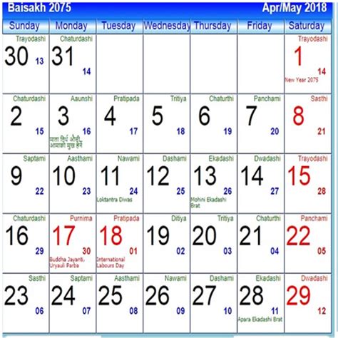 Nepali Calendar Festivals