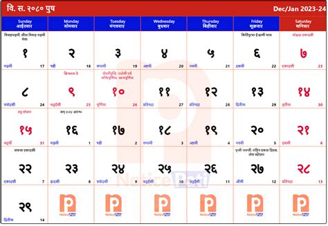 Structure of Nepali Calendar