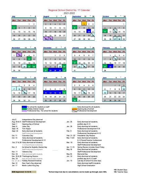 New Haven School Calendar Format