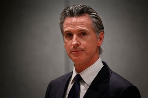 Gavin Newsom attends a press conference