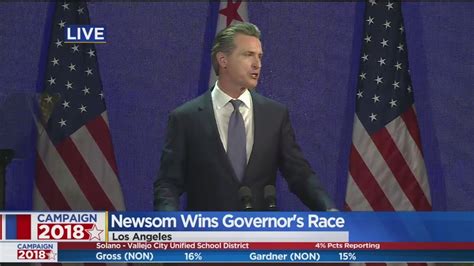 Gavin Newsom delivers a speech