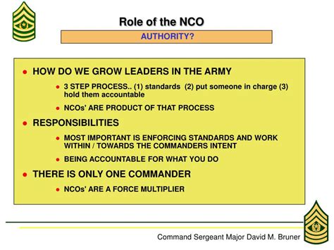 Non-Commissioned Officer Responsibilities