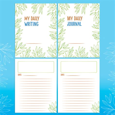 Notebook paper templates for journaling