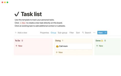 Notion Task List