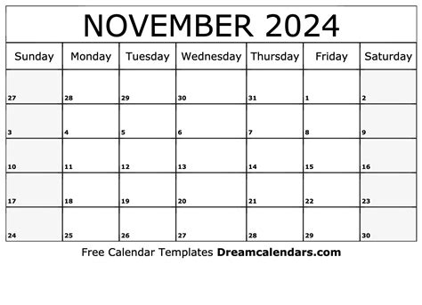 November Calendar