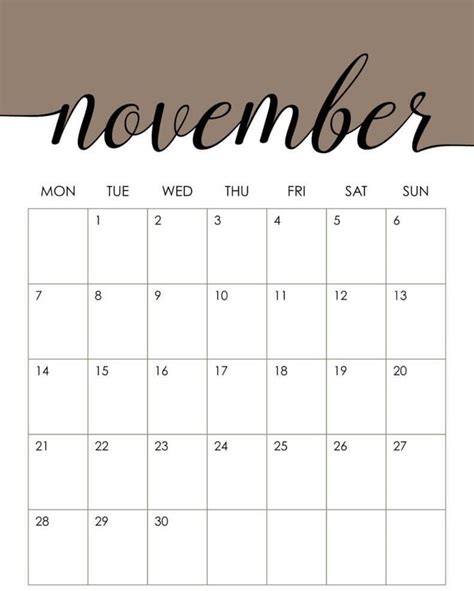 November Char Calendar Image 5