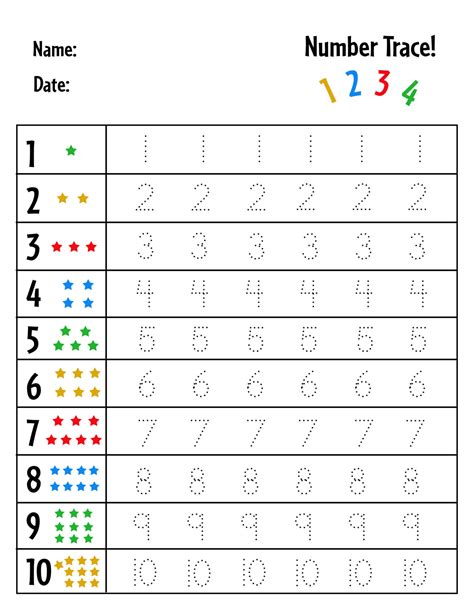 Number Tracing Worksheets