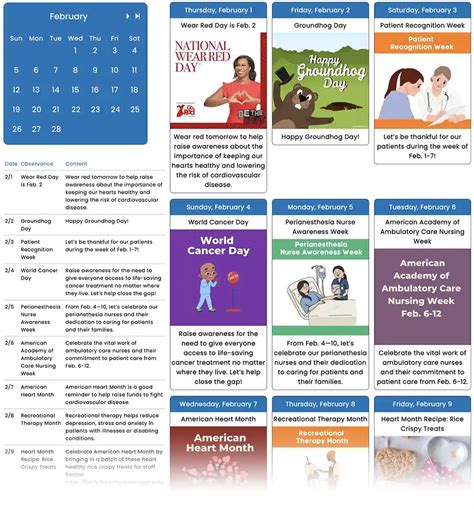 Nursing Health Calendars