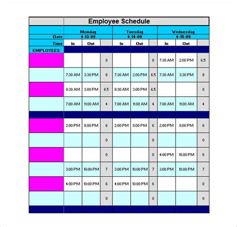 Nursing Staff Calendars