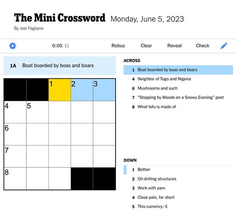 NYT Mini Crossword Image 3