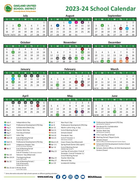 Oakland School Year Calendar Benefits