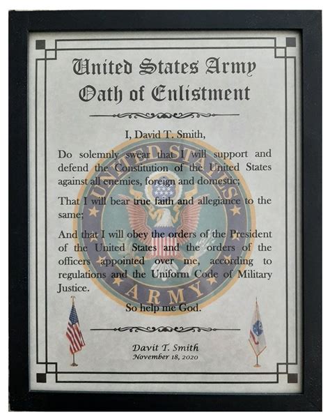 US Military Oath of Enlistment Certificate Image 8