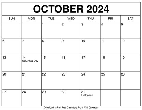 October 24, 2024, Calendar