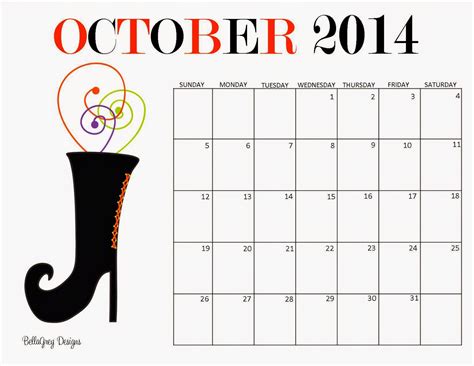 October Calendar Printables