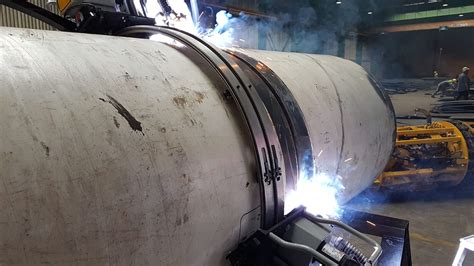 Welder working on an oil rig