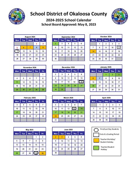 Okaloosa County Schools Calendar