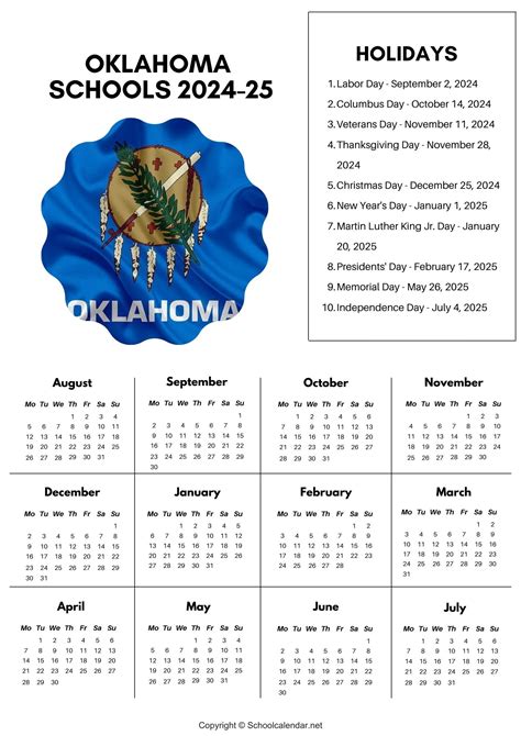 Description of Oklahoma School Calendars