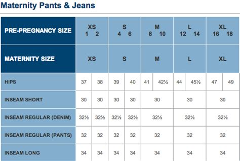 Old Navy Maternity Sizing Chart