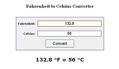 Online Celsius to Fahrenheit Conversion Tool