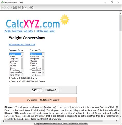 Online Weight Conversion Tools