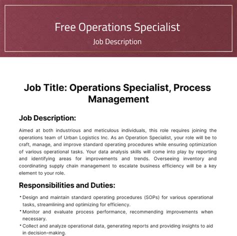 Operations Specialist Job Outlook