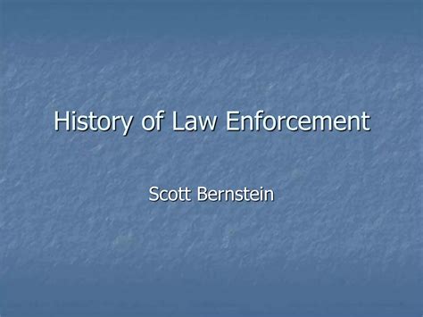 The Origins of Law Enforcement