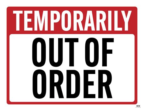 Out of Order Sign Printables Benefits