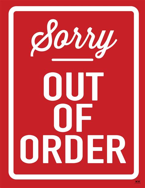 Out of Order Signs for Digital Platforms