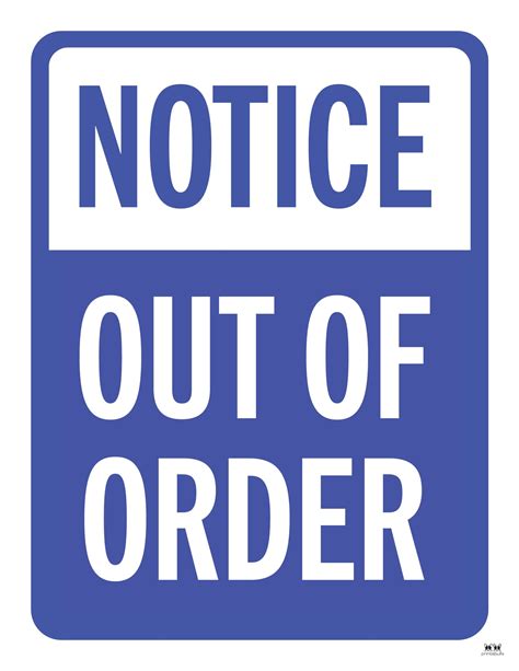 Out of Order Signs for Public Spaces