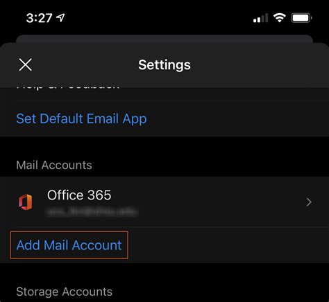 Outlook 365 on iPhone