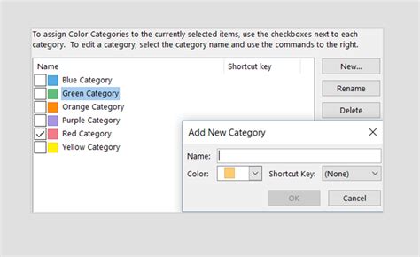 Outlook Calendar Categories