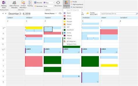 Outlook Calendar Color Categories